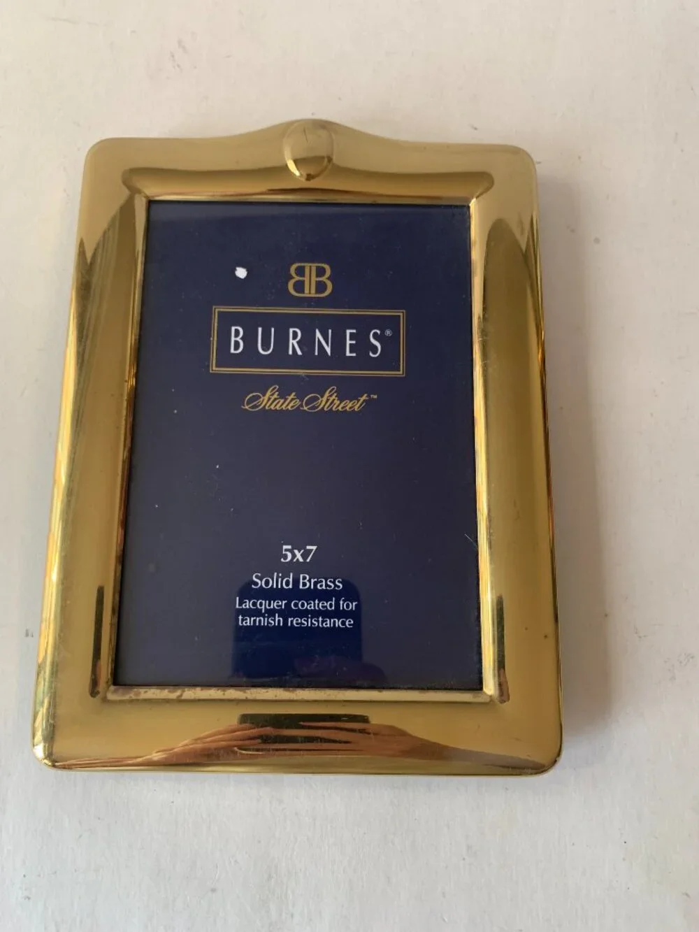 Vintage BURNES State Street Gold Solid Brass 5x7